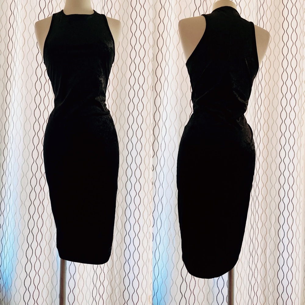 Velvet black long dress